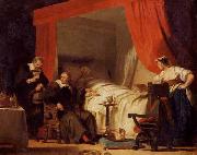 Alexandre-Evariste Fragonard Cardinal Mazarin at the Deathbed of Eustache Le Sueur oil on canvas